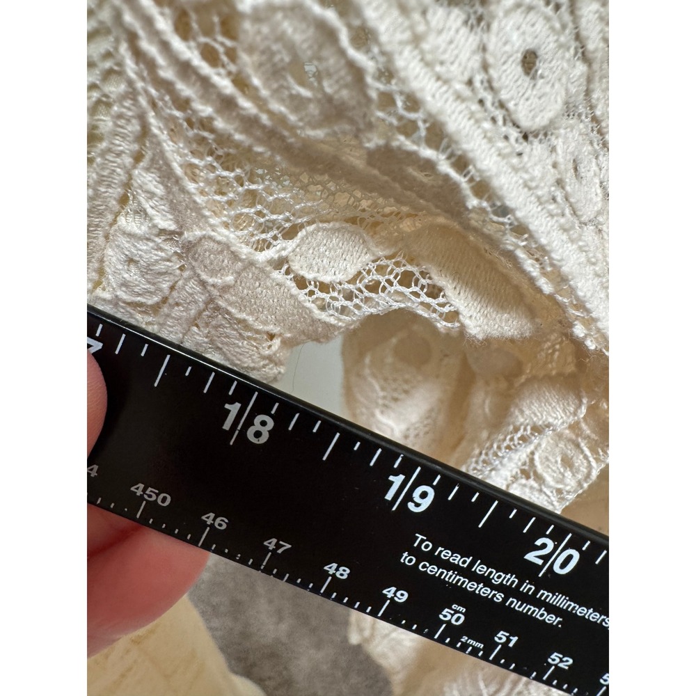 Metisu Lace Long Sleeve Midi Dress Sz L Victorian Regency Sheer Coquette Dainty - Picture 7 of 10